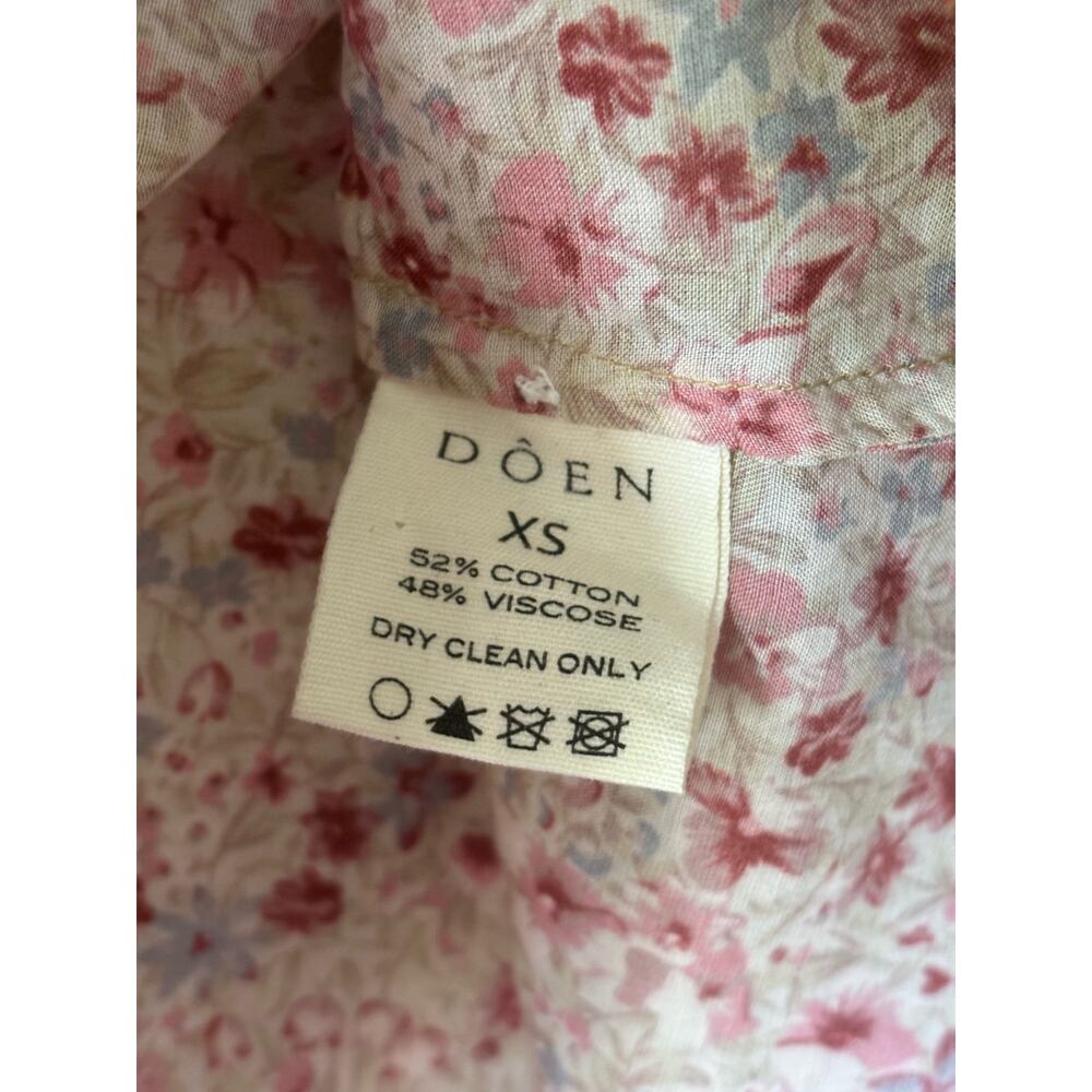 DOEN Jane Blouse in Pink Valley Floral Print XS - Picture 7 of 10